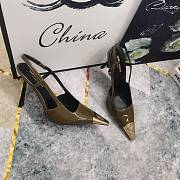 Okify YSL Jeanne slingback pumps in green smooth leather high heels EU34-43 - 3