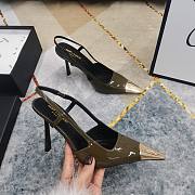 Okify YSL Jeanne slingback pumps in green smooth leather high heels EU34-43 - 4