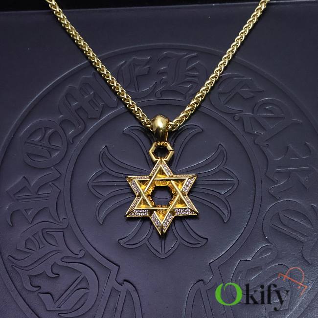 Okify Chrome Hearts Gold Necklace 20028 - 1