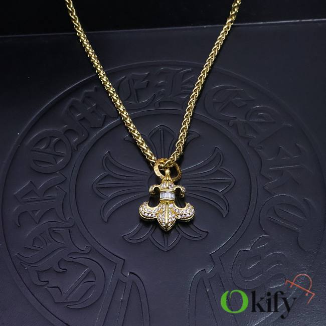 Okify Chrome Hearts Gold Necklace 20029 - 1