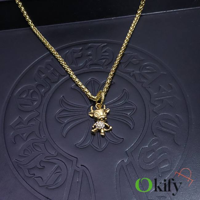 Okify Chrome Hearts Gold Necklace 20034 - 1