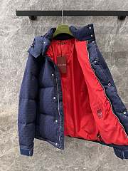 Okify Gucci Dark Blue Canvas Hooded Down Jacket SML - 2