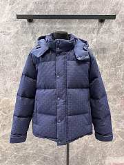 Okify Gucci Dark Blue Canvas Hooded Down Jacket SML - 1