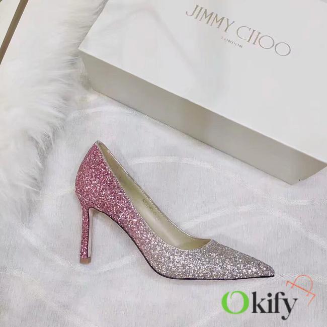 Okify Jimmy Choo White Pink High Heels EU34-43 - 1