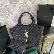 Okify YSL Icare Maxi Shopping Bag in Quilted Black Lambskin 27x13x8cm - 1