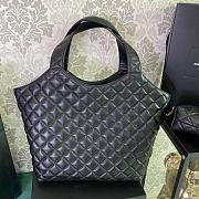 Okify YSL Icare Maxi Shopping Bag in Quilted Black Lambskin 27x13x8cm - 3