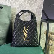 Okify YSL Icare Maxi Shopping Bag in Quilted Black Lambskin 27x13x8cm - 4