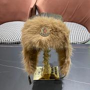 Okify Moncler Brown Leather And Fur Trapper Hat  - 1