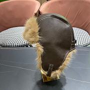 Okify Moncler Brown Leather And Fur Trapper Hat  - 2