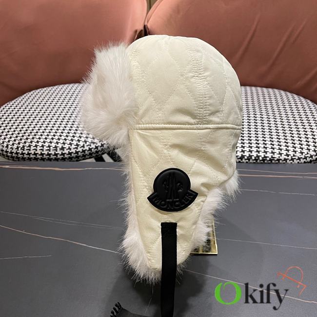 Okify Moncler White Fur Trapper Hat  - 1