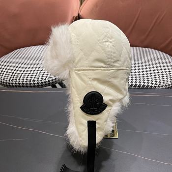 Okify Moncler White Fur Trapper Hat 