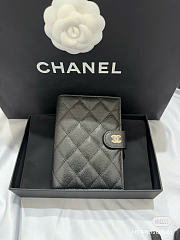 Okify Chanel Black Passport Cover 10.5x14.5x1.5cm - 1