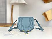 Okify Chloe Small Marcie Saddle Bag In Blue 19x16x9cm  - 1