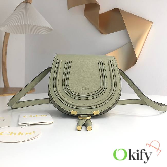 Okify Chloe Small Marcie Saddle Bag In Green 19x16x9cm  - 1