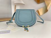 Okify Chloe Large Marcie Saddle Bag In Blue 24x20x10cm  - 1