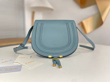 Okify Chloe Large Marcie Saddle Bag In Blue 24x20x10cm 