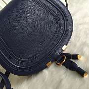 Okify Chloe Large Marcie Saddle Bag In Dark Blue 24x20x10cm  - 5