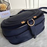 Okify Chloe Large Marcie Saddle Bag In Dark Blue 24x20x10cm  - 3