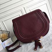 Okify Chloe Large Marcie Saddle Bag In Dark Red 24x20x10cm  - 1