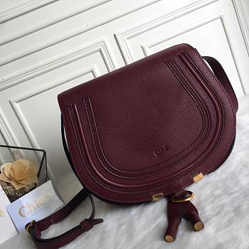 Okify Chloe Large Marcie Saddle Bag In Dark Red 24x20x10cm 