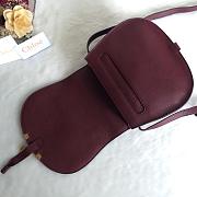 Okify Chloe Large Marcie Saddle Bag In Dark Red 24x20x10cm  - 5