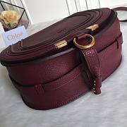 Okify Chloe Large Marcie Saddle Bag In Dark Red 24x20x10cm  - 4