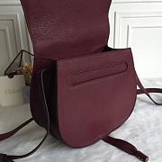 Okify Chloe Large Marcie Saddle Bag In Dark Red 24x20x10cm  - 2