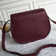 Okify Chloe Large Marcie Saddle Bag In Dark Red 24x20x10cm  - 3