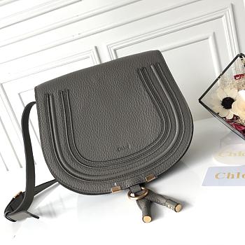 Okify Chloe Large Marcie Saddle Bag In Grey Gray 24x20x10cm 