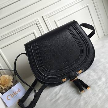 Okify Chloe Large Marcie Saddle Bag In Black 24x20x10cm 