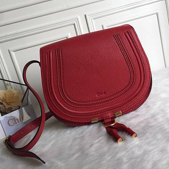 Okify Chloe Large Marcie Saddle Bag In Red 24x20x10cm 