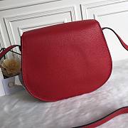 Okify Chloe Large Marcie Saddle Bag In Red 24x20x10cm  - 5