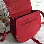 Okify Chloe Large Marcie Saddle Bag In Red 24x20x10cm  - 3