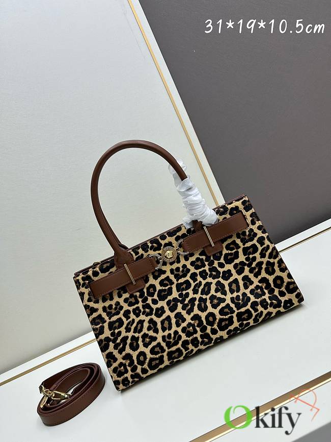 Okify Versace Leopard Medusa 95 Mini Tote Bag In Animalier 31x10.5x19cm  - 1