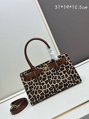 Okify Versace Leopard Medusa 95 Mini Tote Bag In Animalier 31x10.5x19cm 