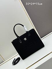 Okify Versace La Medusa Canvas Small Tote Bag In Black With Silver Hardware 29.5x14.5x24cm - 1