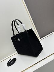 Okify Versace La Medusa Canvas Small Tote Bag In Black With Silver Hardware 29.5x14.5x24cm - 5