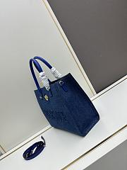 Okify Versace La Medusa Canvas Small Tote Bag In Blue 29.5x14.5x24cm - 6