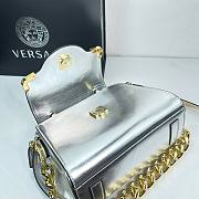 Okify Versace La Medusa Silver Plain Leather Bag 21x18x10cm  - 2