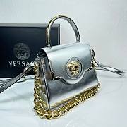 Okify Versace La Medusa Silver Plain Leather Bag 21x18x10cm  - 3