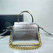 Okify Versace La Medusa Silver Plain Leather Bag 21x18x10cm  - 4