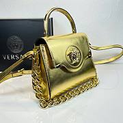 Okify Versace La Medusa Gold Plain Leather Bag 21x18x10cm  - 3