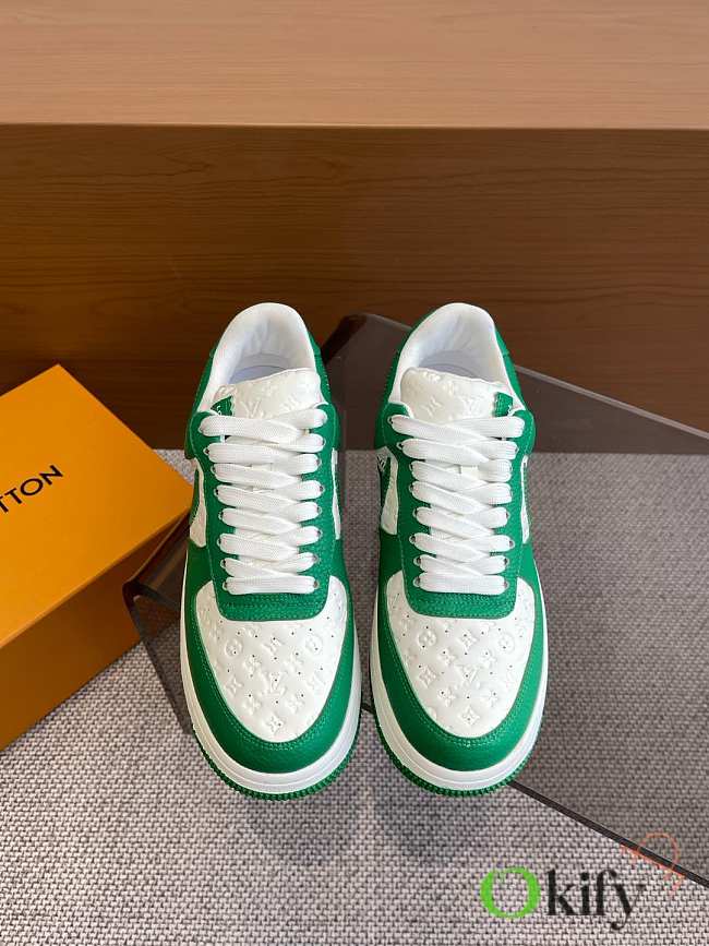 Okify Louis Vuitton Nike Air Force Green Sneakers EU35-46  - 1