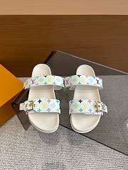 Okify Louis Vuitton Bom Dia Flat Comfort Mule Sandals In White EU35-46  - 1