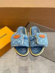 Okify Louis Vuitton Pool Pillow Comfort Denim Slides EU35-45 - 1