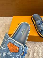 Okify Louis Vuitton Pool Pillow Comfort Denim Slides EU35-45 - 4