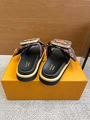 Okify Louis Vuitton Pool Pillow Comfort Brown Slides EU35-45 - 3