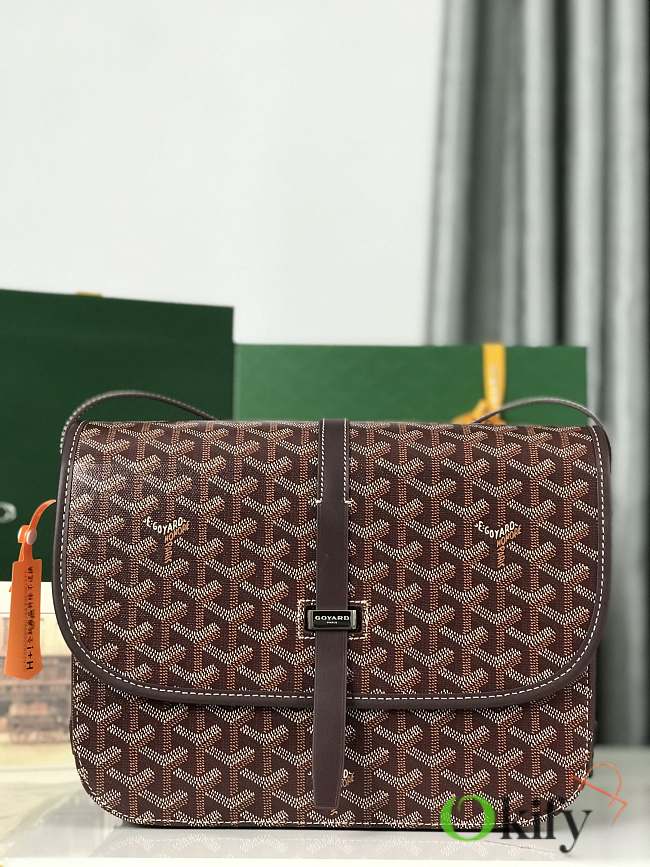 Okify Goyard Belvedere MM Bag In Burgundy 28x19x7.5cm - 1