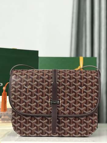 Okify Goyard Belvedere MM Bag In Burgundy 28x19x7.5cm