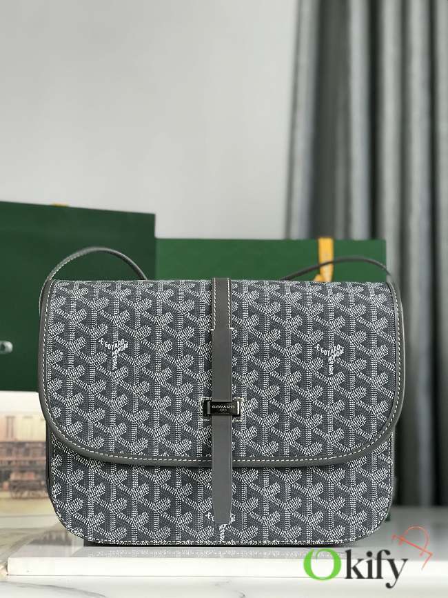 Okify Goyard Belvedere MM Bag In Gray Grey 28x19x7.5cm - 1